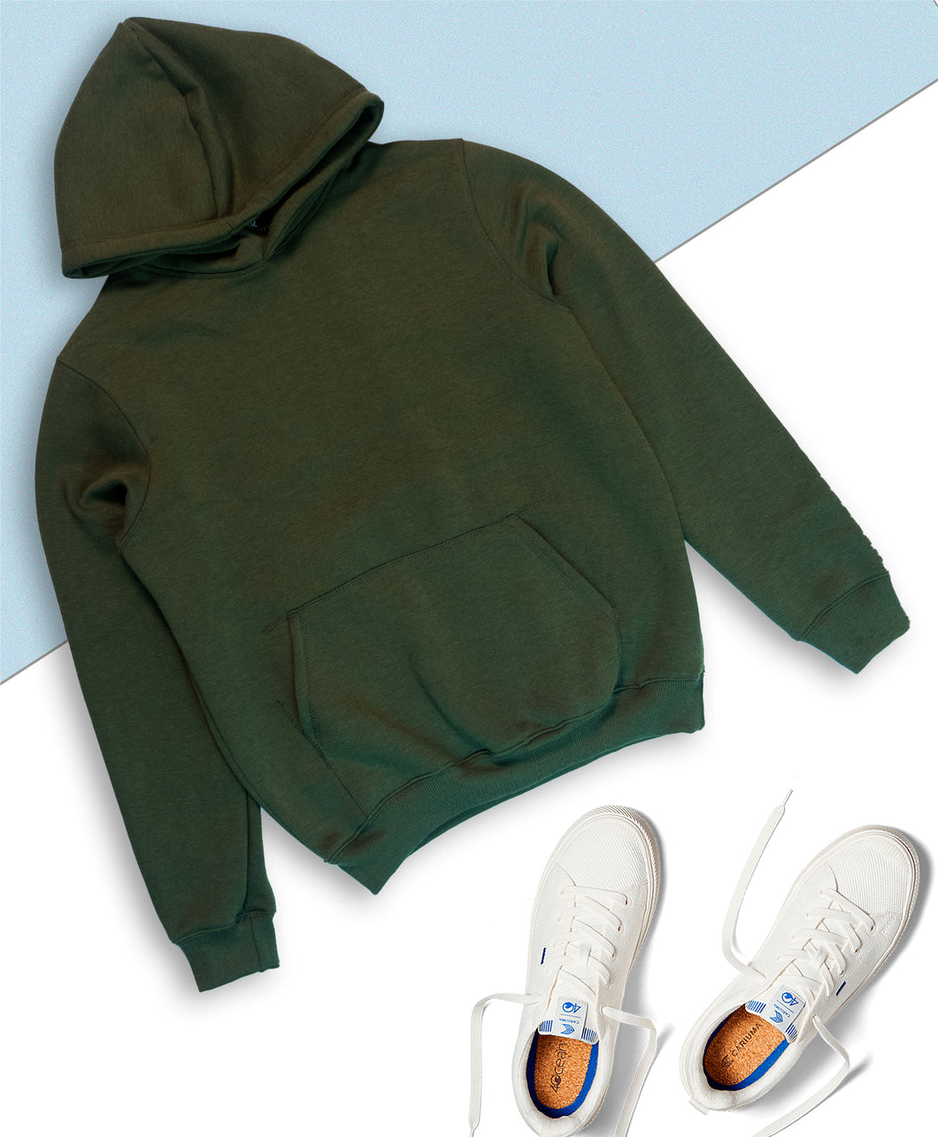 THE WARM RELAXED FIT HOODIE: OLIVE GREEN