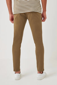 An Everyday Classic Caramel brown Stretch Men Chinos