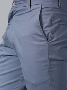 Blue stretch men chino shorts