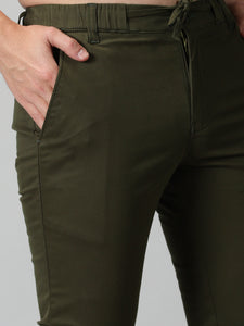 Olive Green Twill joggers