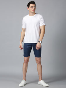 Teal Blue stretch men chino shorts