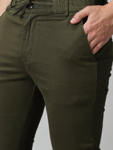 Olive Green Twill joggers