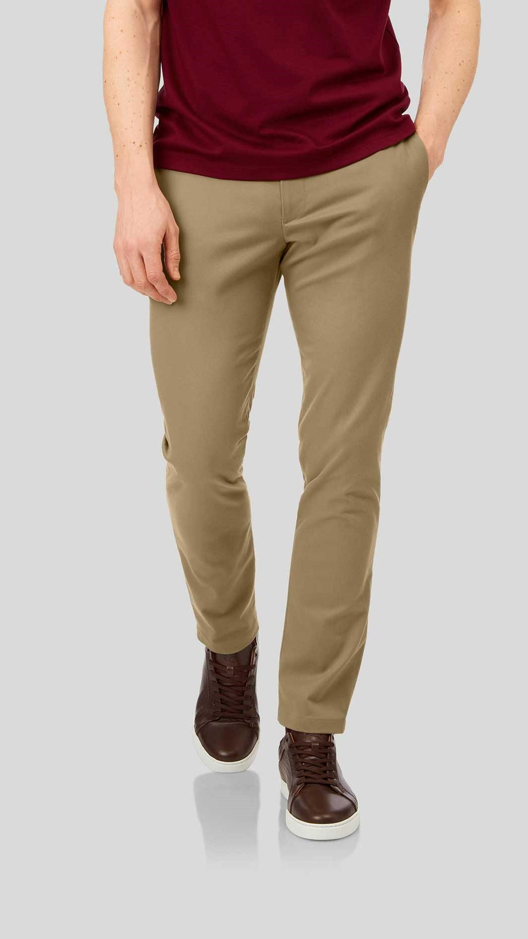 An Everyday Classic Khaki Tan Stretch Men Chinos