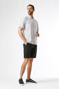 Black stretch men chino shorts