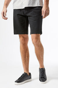 Black stretch men chino shorts