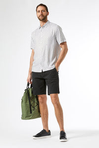 Black stretch men chino shorts