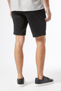 Black stretch men chino shorts